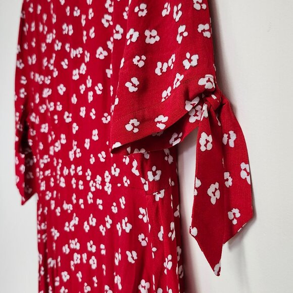 Seraphine Women's Red & White Floral Maternity/Nursing Wrap Dress Size 2, 4 & 6 - Picture 4 of 9